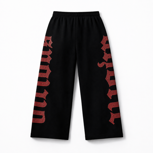 'Obsidian Heart' Soft Fur Rhinestone Pants