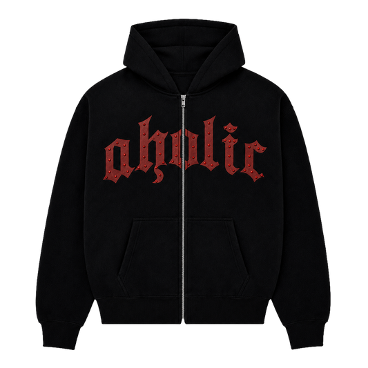 'Obsidian Heart Zip'  Soft Fur Rhinestone Zip Up