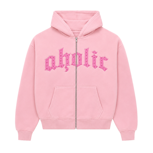 'Sakura' Soft Fur Rhinestone Zip Up